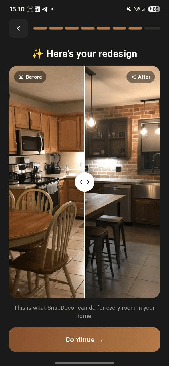 SnapDecor before and after demo preview